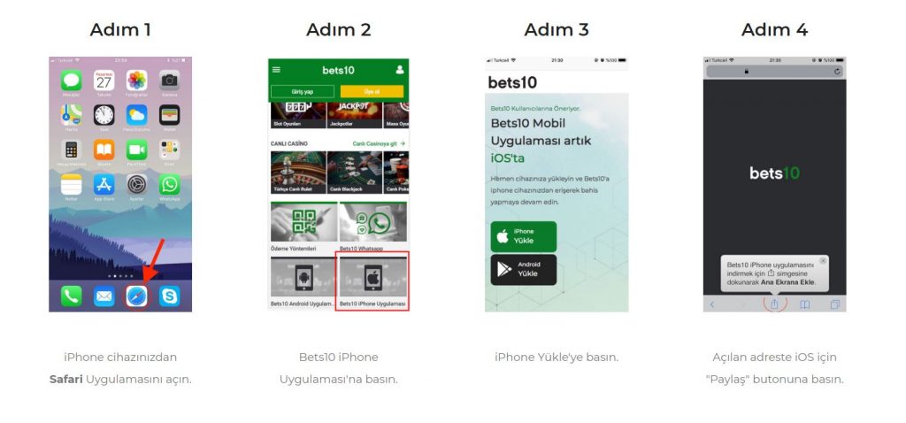 Bets10 iOS Mobil Nasıl Yüklenir?